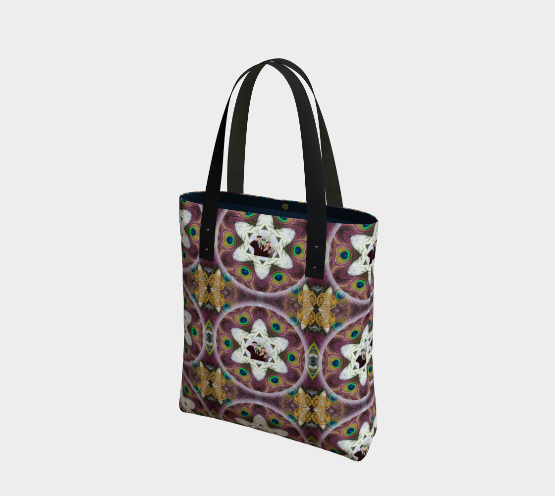 Custom Peacock Wedding Bouquet Tote 2 preview
