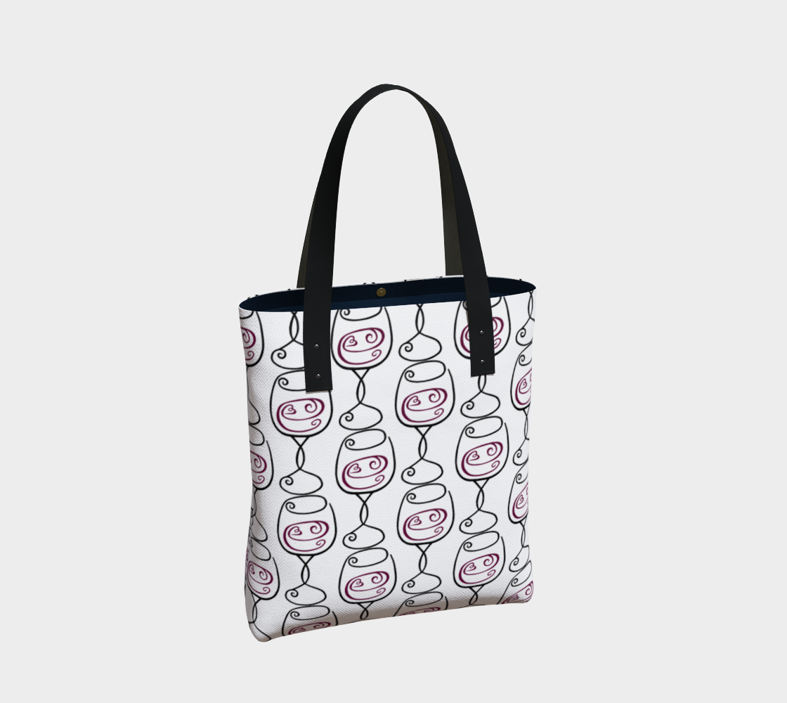 Wine is Always a Good Idea Patterned Basic Tote Miniature #3
