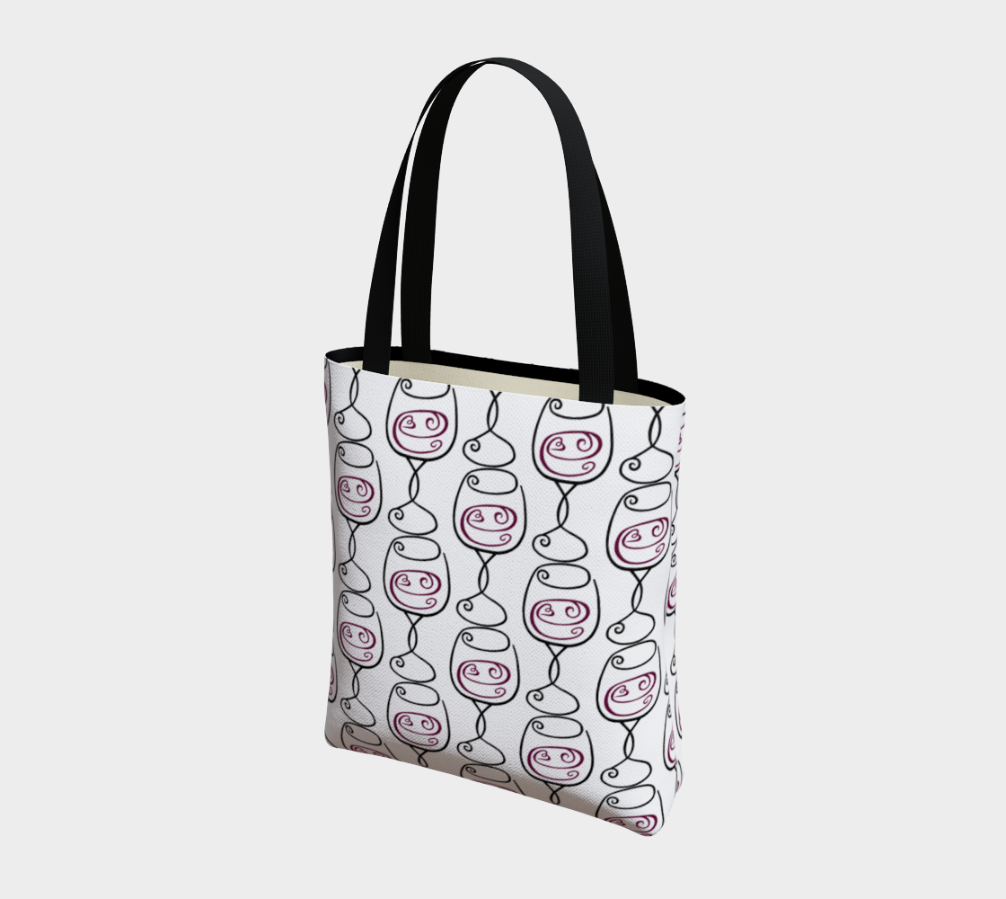 Wine is Always a Good Idea Patterned Basic Tote Miniature #4