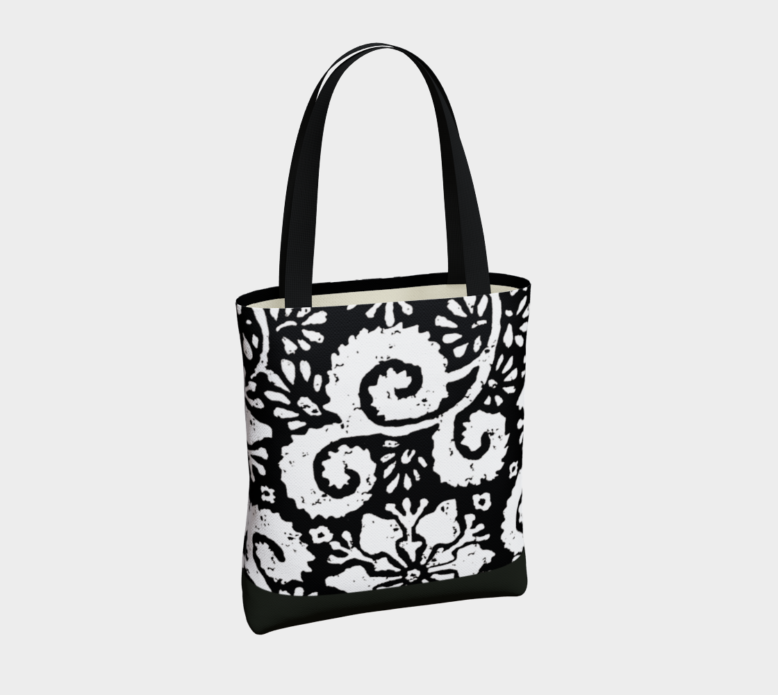 Aperçu de Sac - Design floral noir #4
