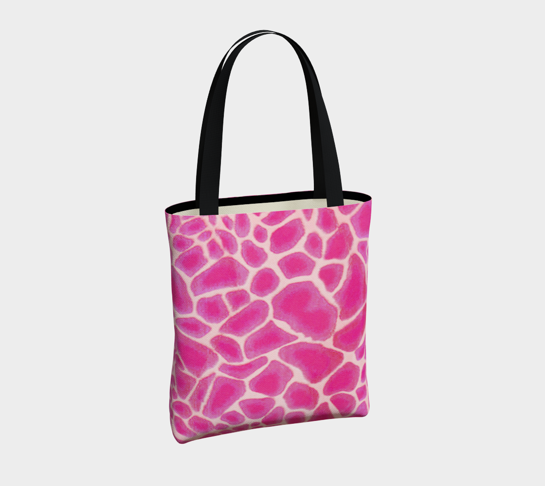 Aperçu de Fuchsia Giraffe Spots Tote Bag #4
