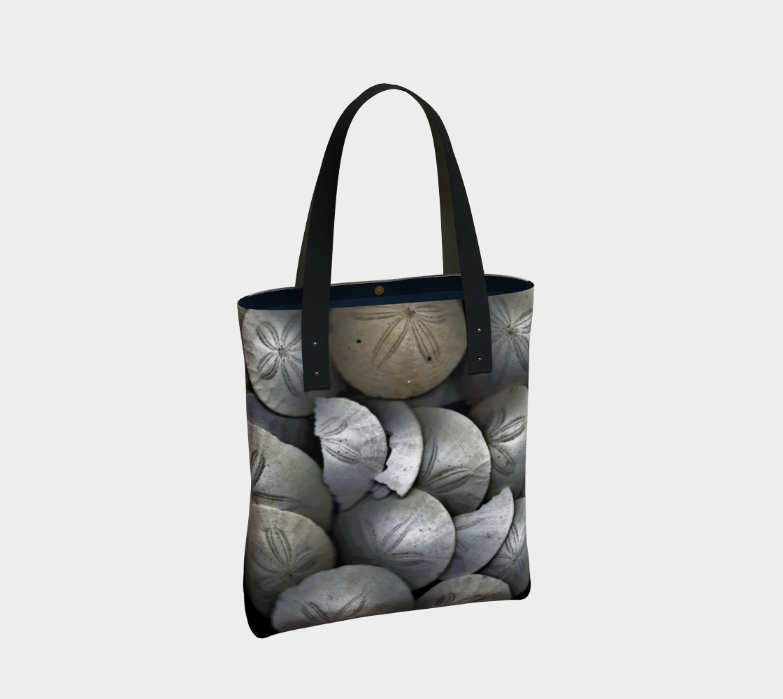 Tote Bag*Lined or Unlined Travel Shoulder Bag*Seashell Sand Dollar Design Miniature #3