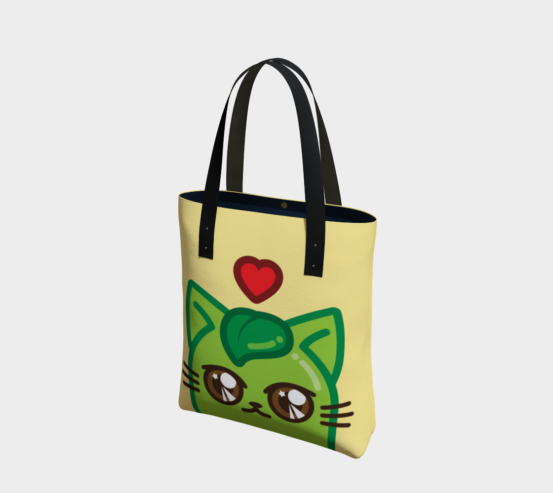 Cat Bean Face Tote Bag 3D preview