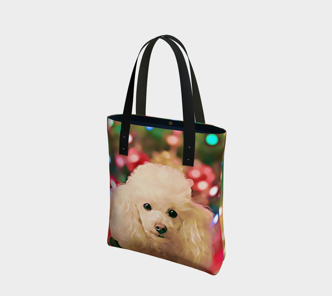 Christmas poodle Dog Tote Bag preview