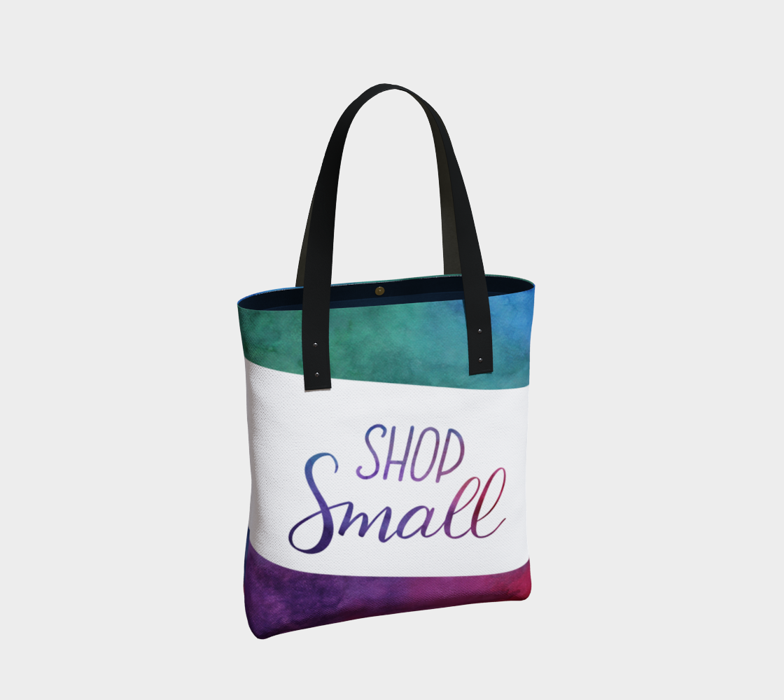 Shop Small - multicolour watercolour background with white banner preview #2