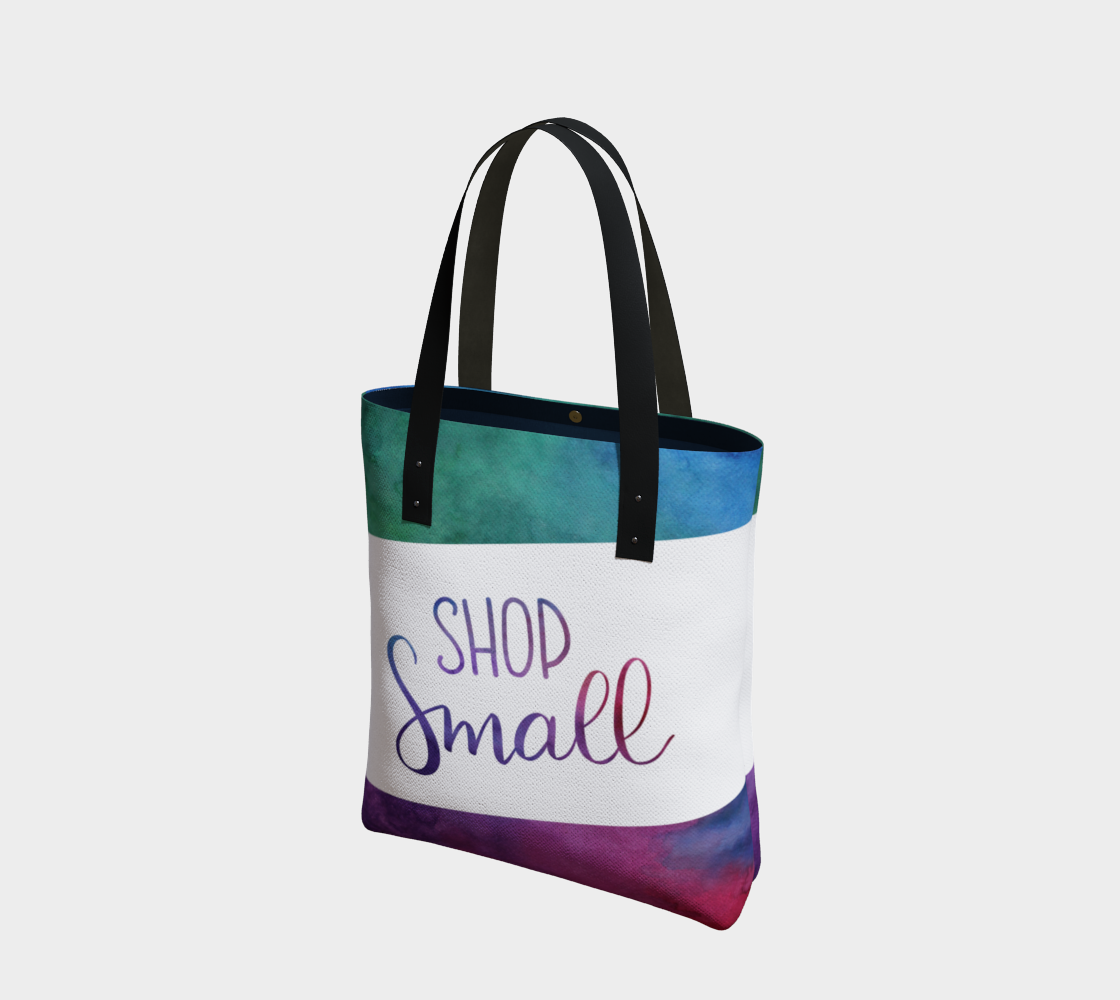 Shop Small - multicolour watercolour background with white banner preview #1