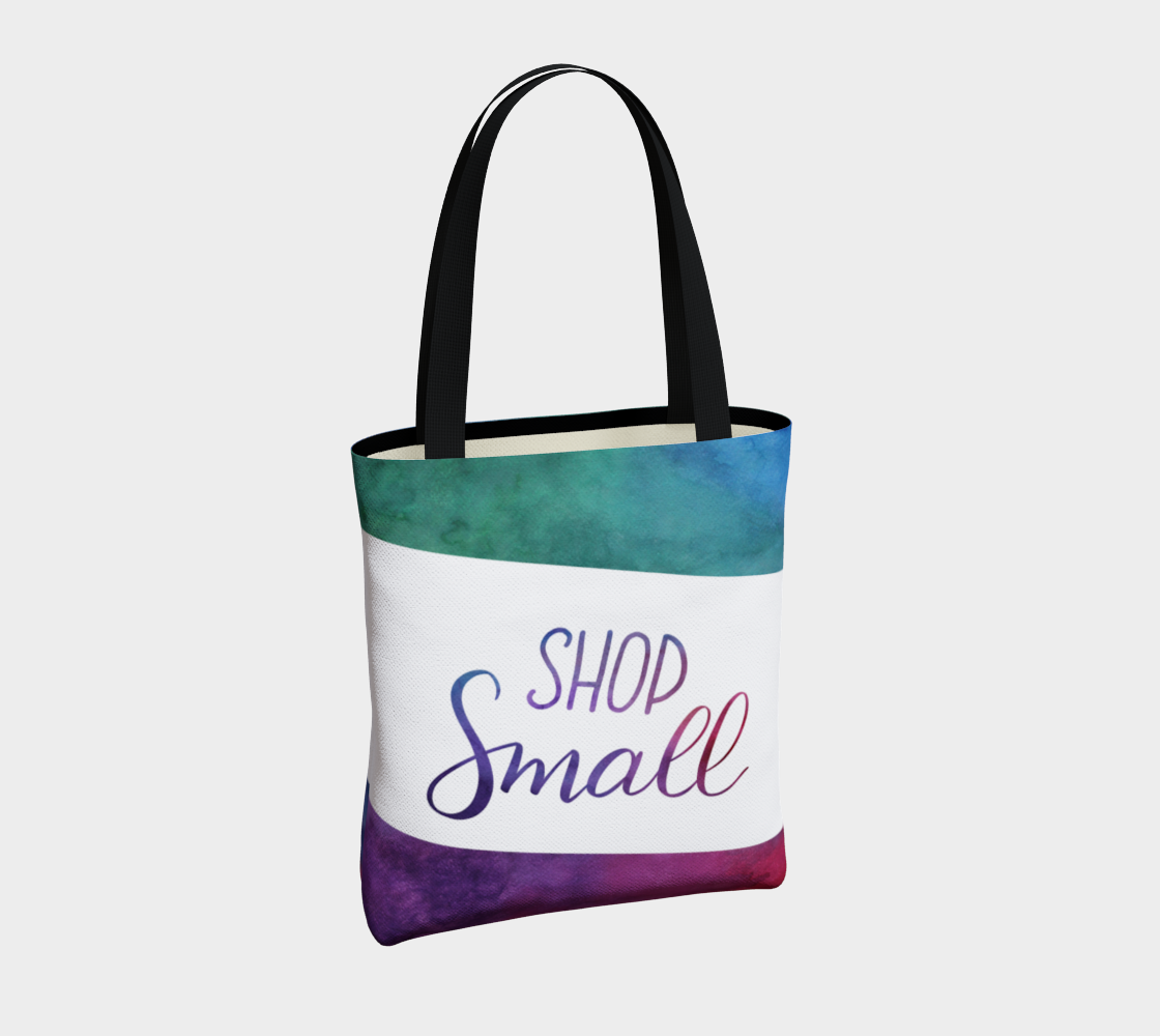 Shop Small - multicolour watercolour background with white banner preview #4