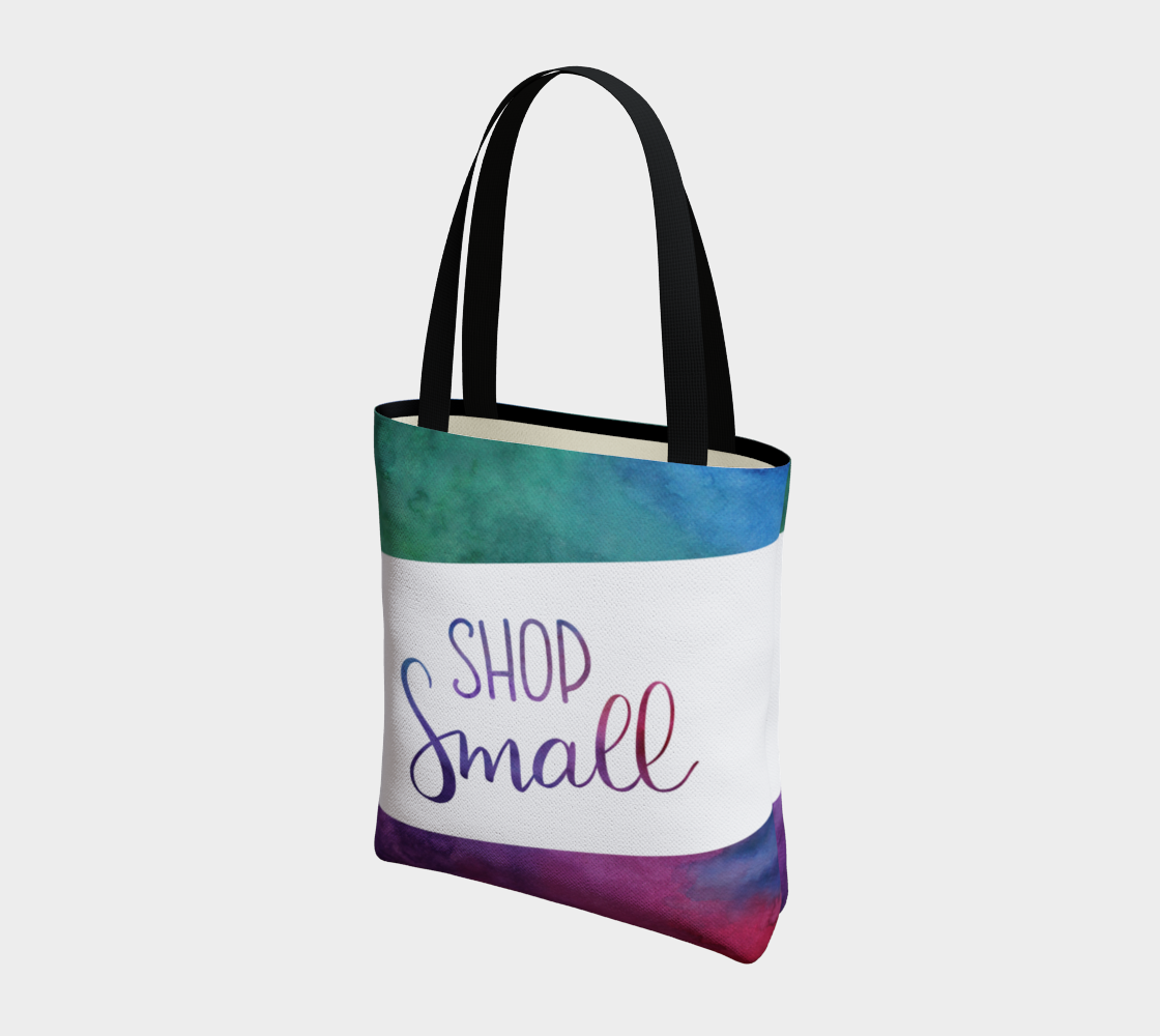 Shop Small - multicolour watercolour background with white banner preview #3