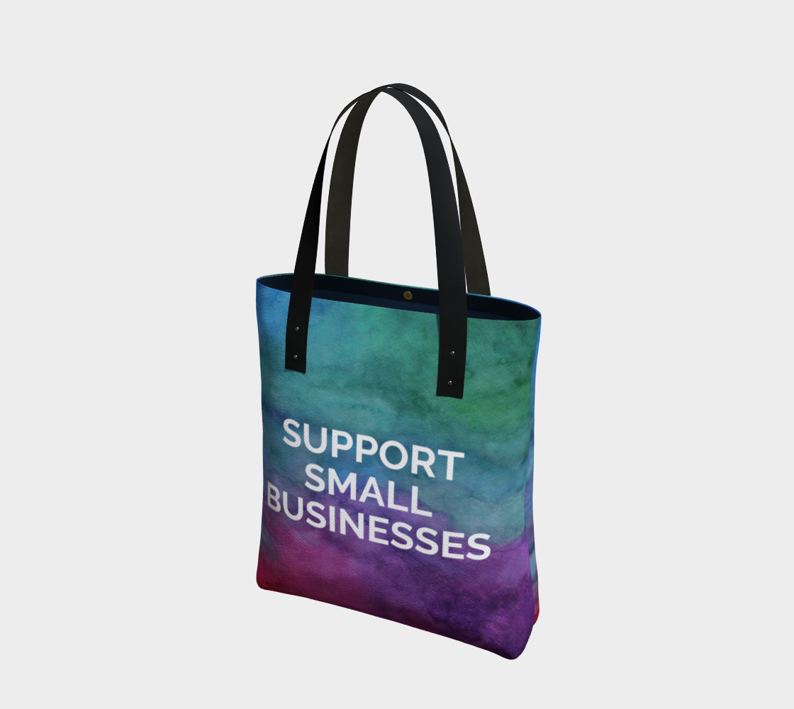 Support Small Businesses - multicolour watercolour background with white text preview #1