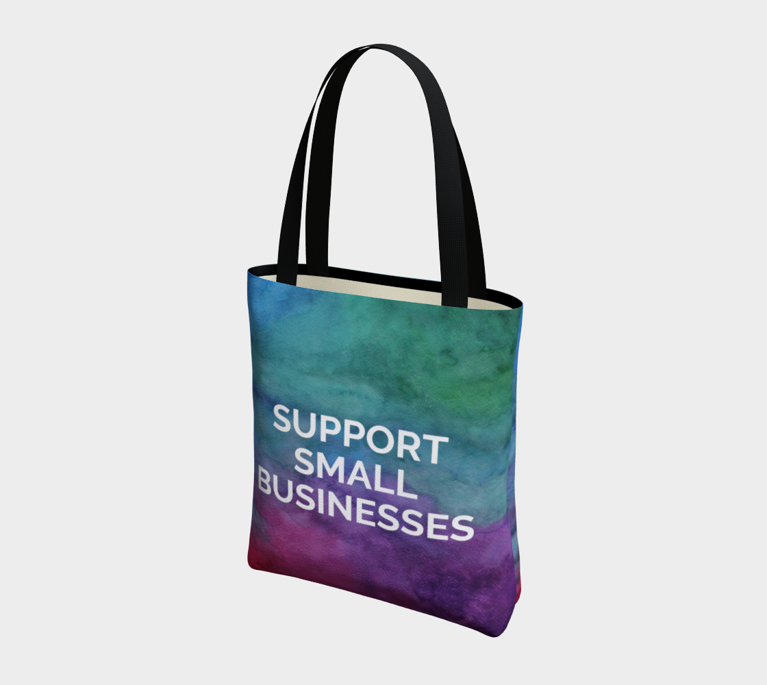 Support Small Businesses - multicolour watercolour background with white text preview #3