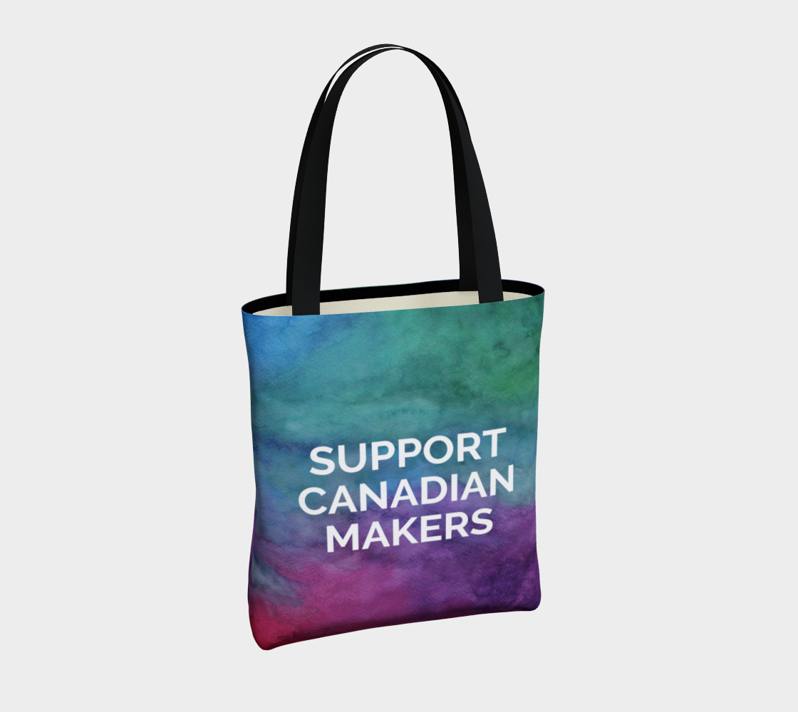 Support Canadian Makers - multicolour watercolour background with white text preview #4