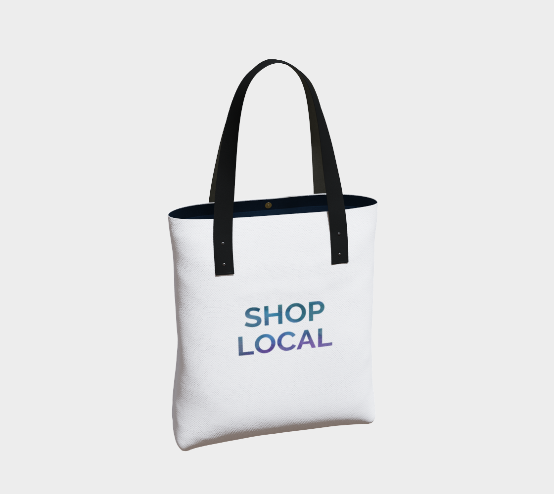 Shop Local - white background multicolour text preview #2