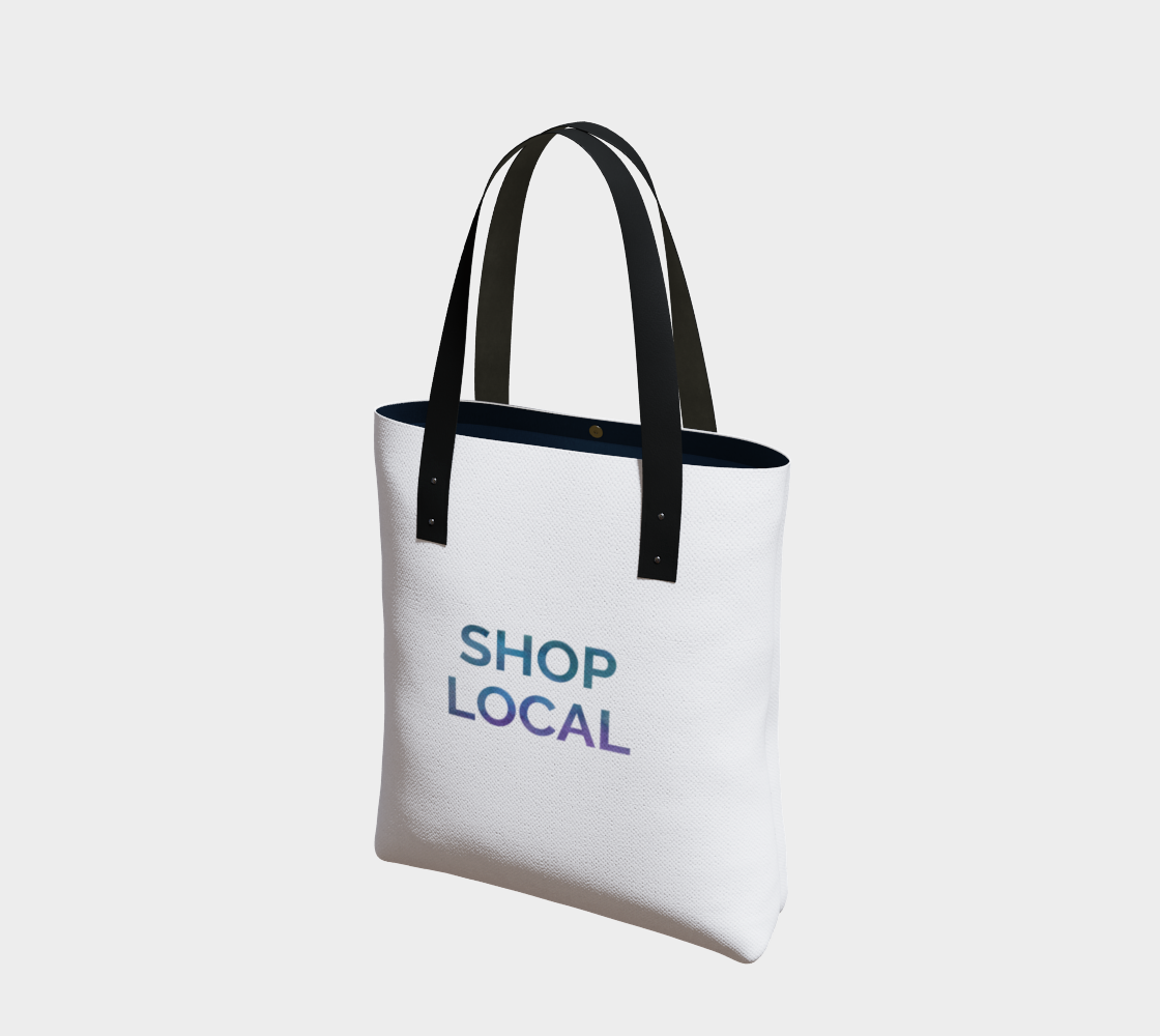Shop Local - white background multicolour text preview #1