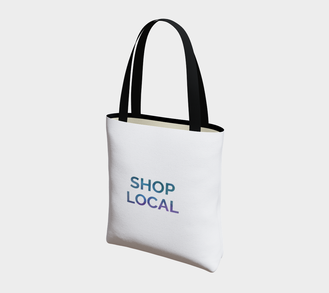 Shop Local - white background multicolour text preview #3