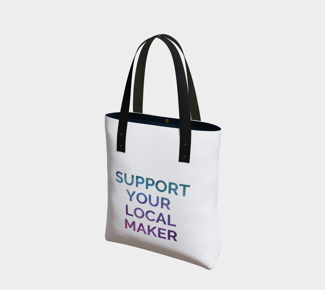 Support Your Local Maker - white background multicolour text preview #1