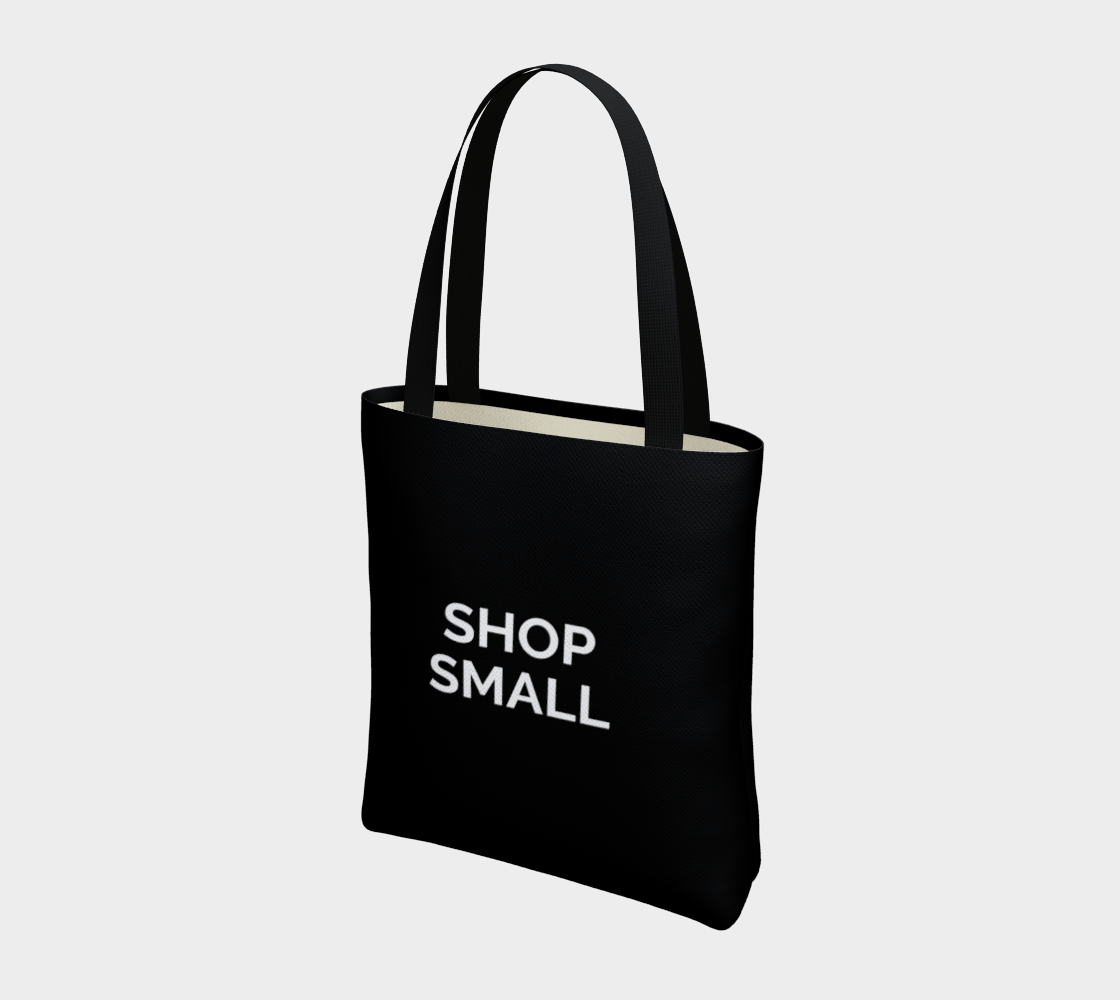 Shop Small - black background with white text preview #3