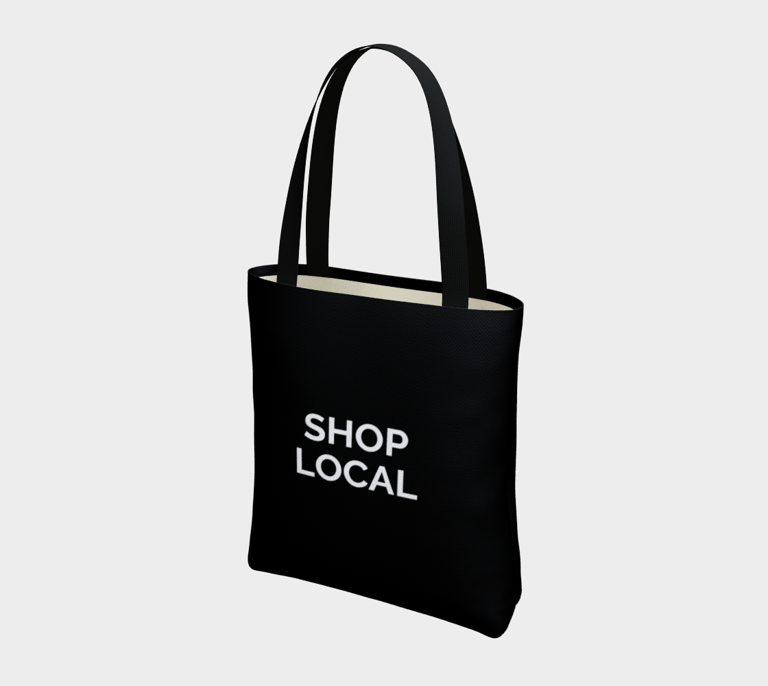 Shop Local - black background with white text preview #3