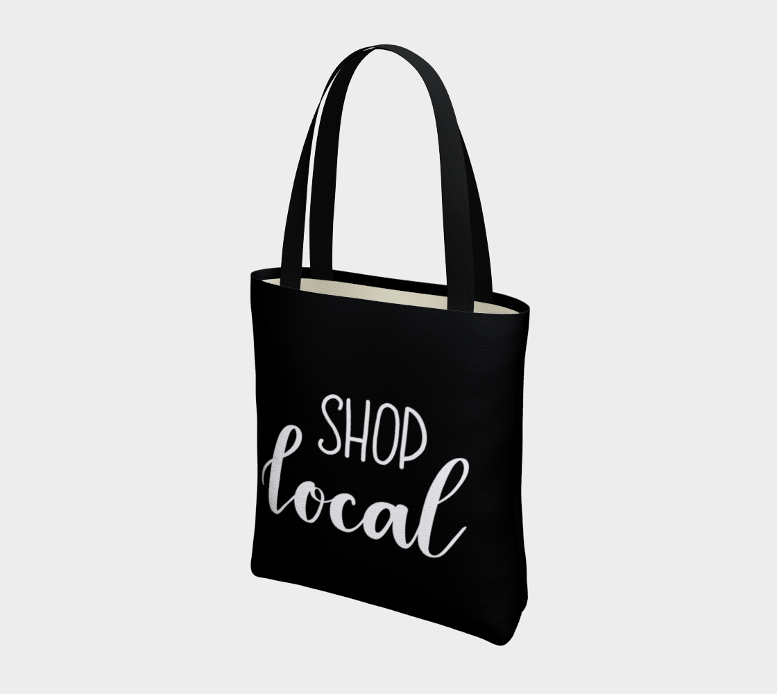 Shop Local - black background with white lettering preview #3