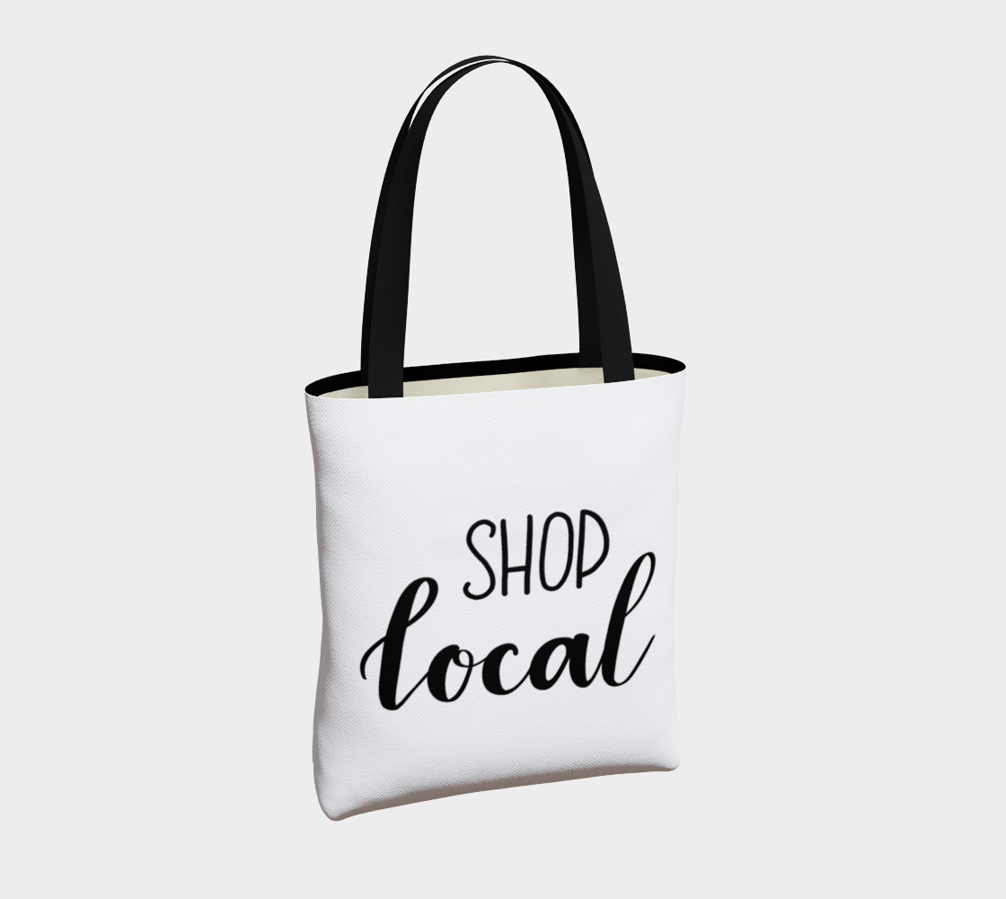 Shop Local - white background with black lettering preview #4