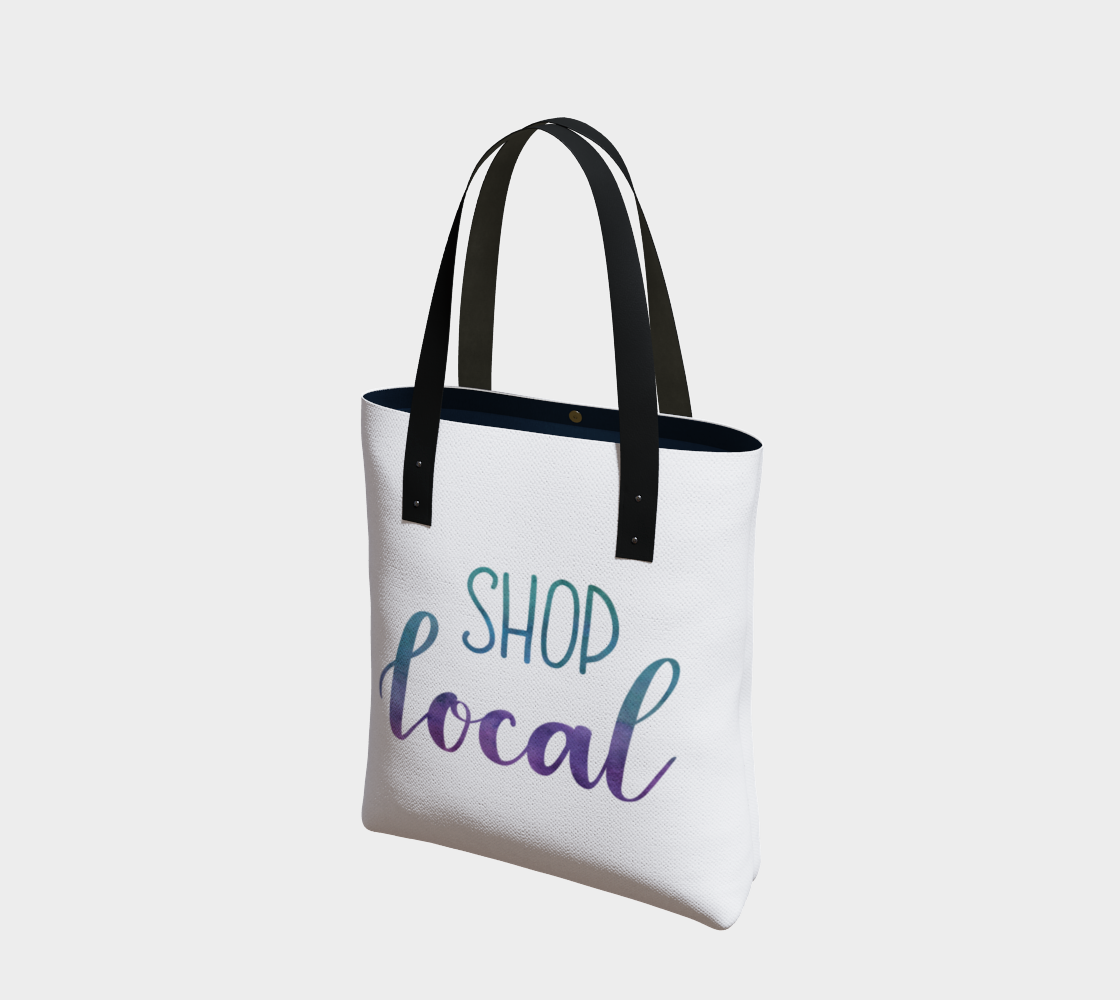 Shop Local - white background with multicolour lettering preview