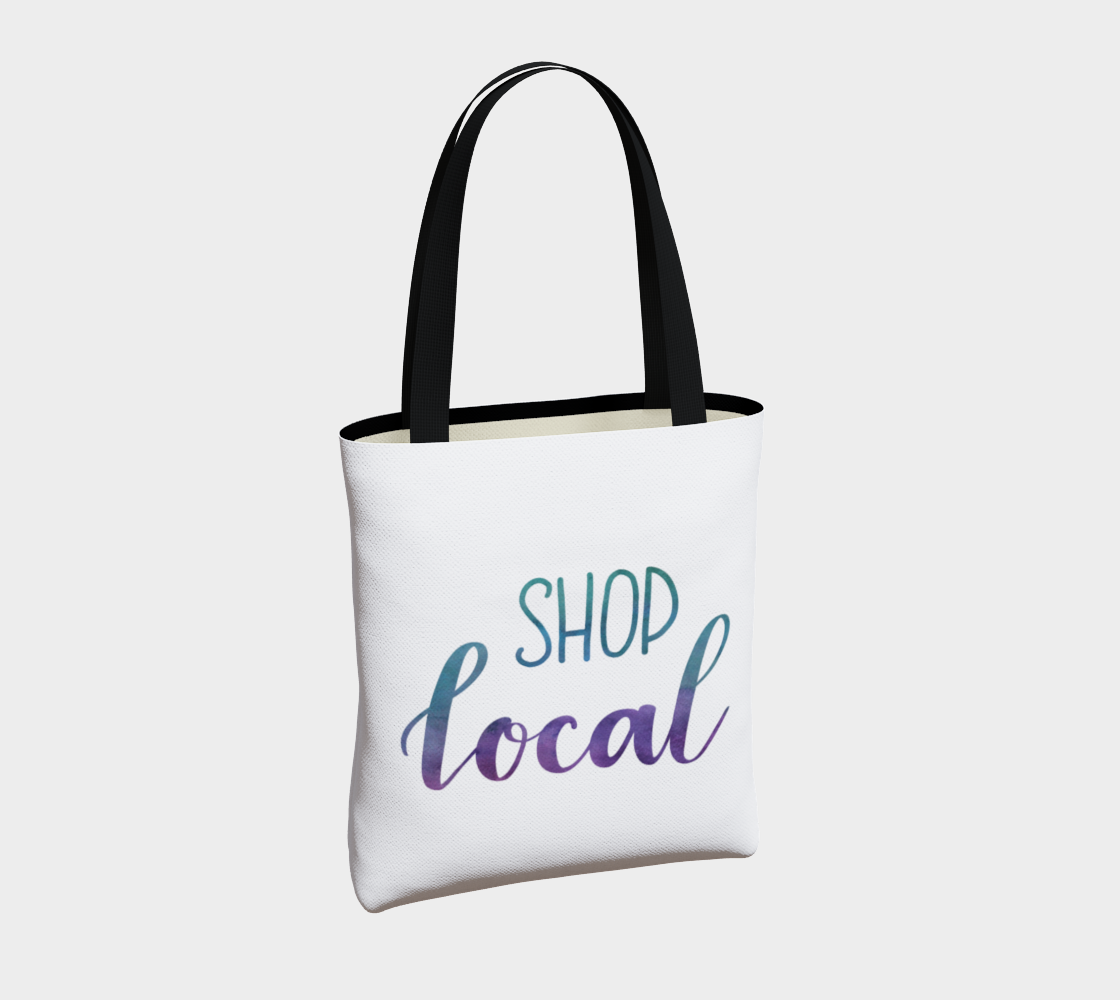 Shop Local - white background with multicolour lettering preview #4