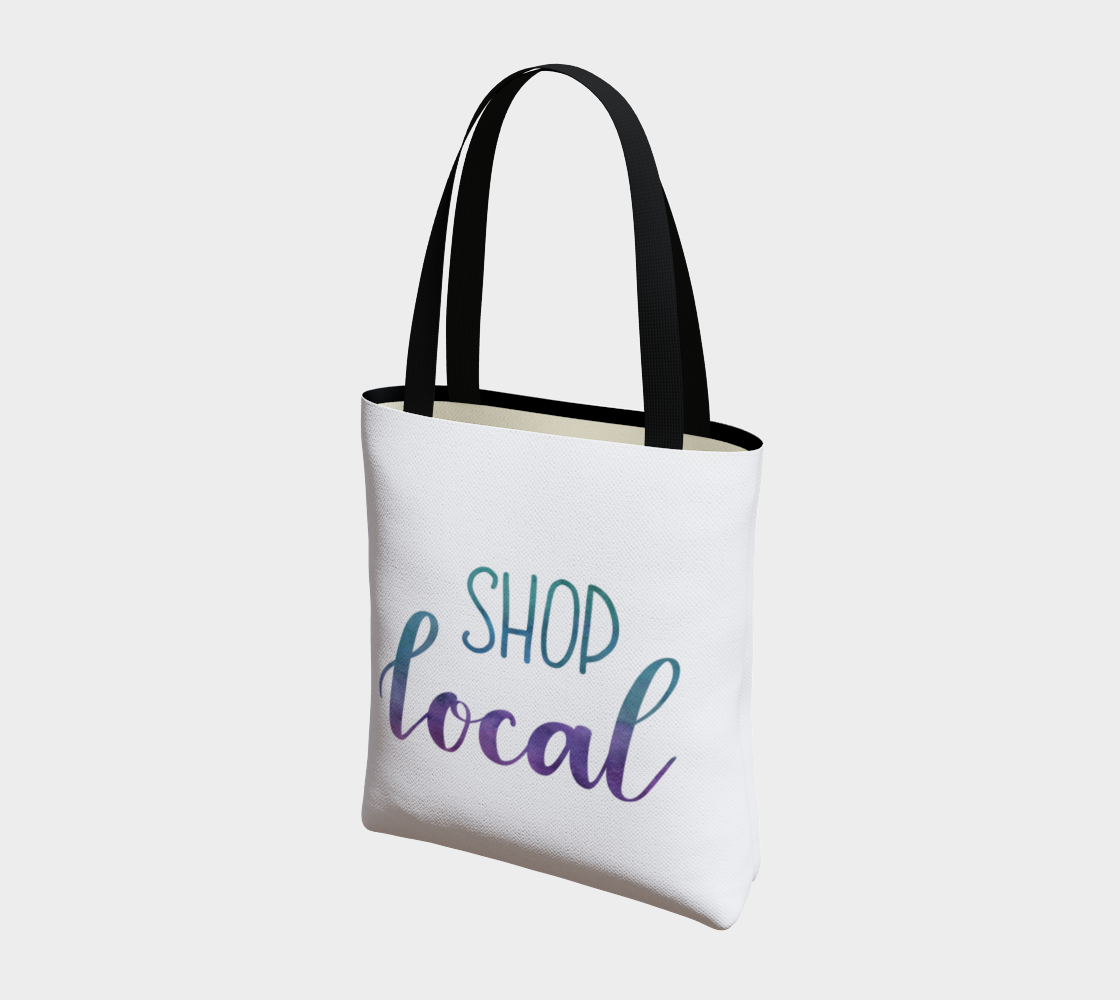 Shop Local - white background with multicolour lettering preview #3