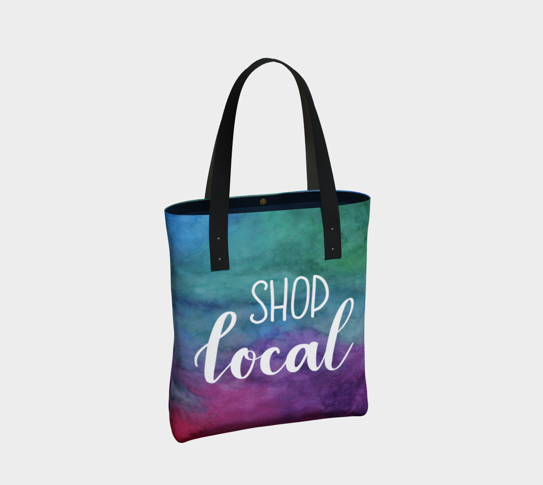 Shop Local - multicolour watercolour background with white lettering preview #2