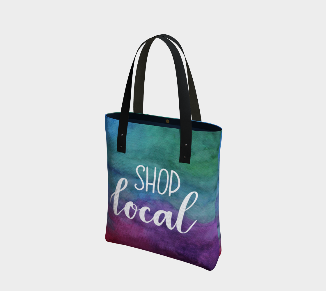 Shop Local - multicolour watercolour background with white lettering preview #1