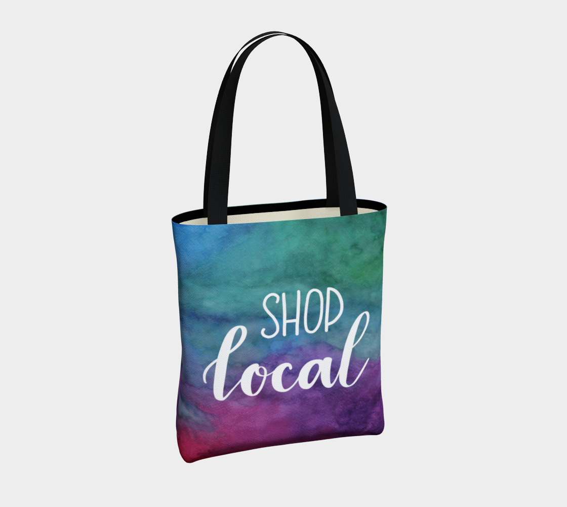 Shop Local - multicolour watercolour background with white lettering preview #4