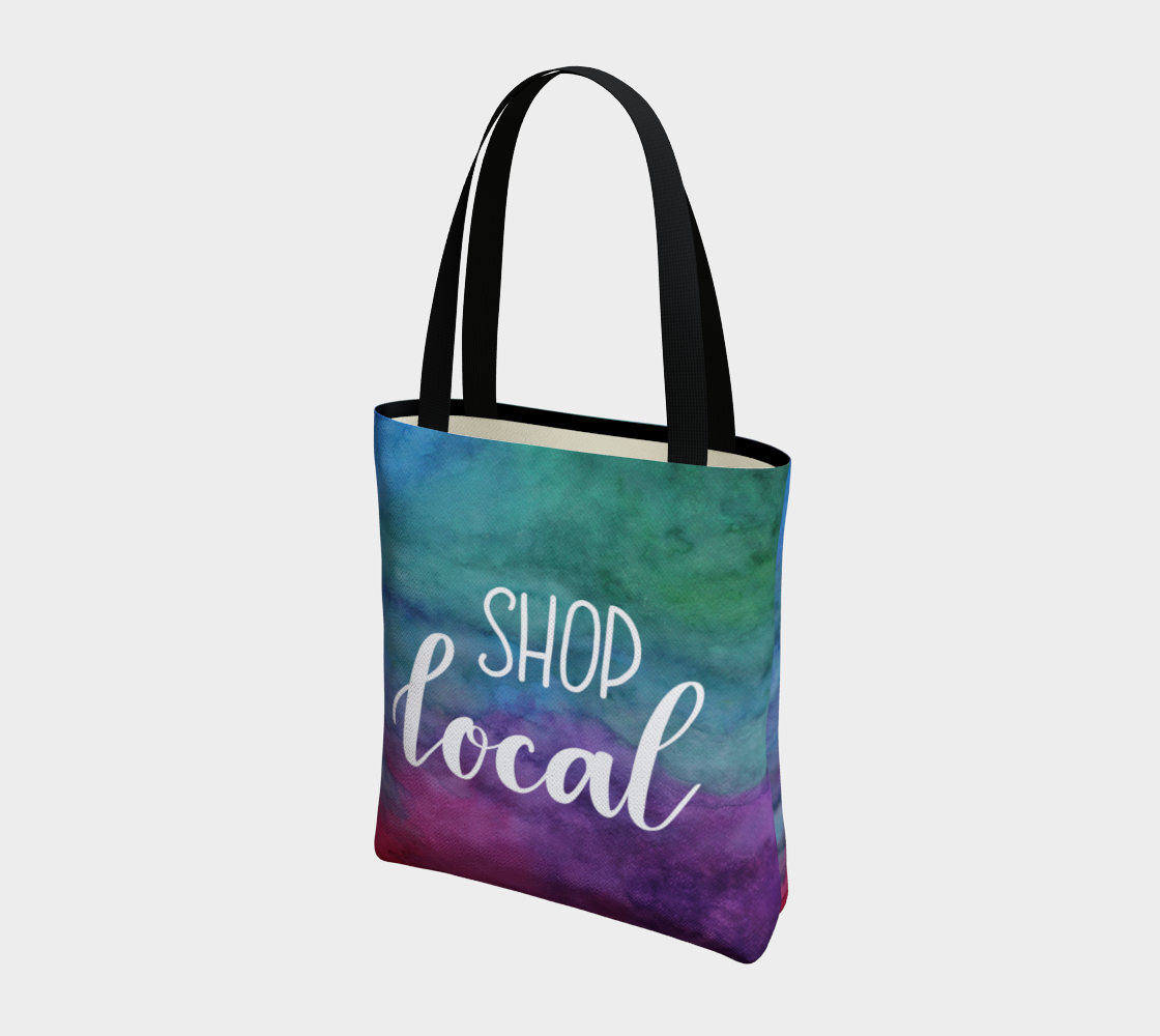 Shop Local - multicolour watercolour background with white lettering preview #3