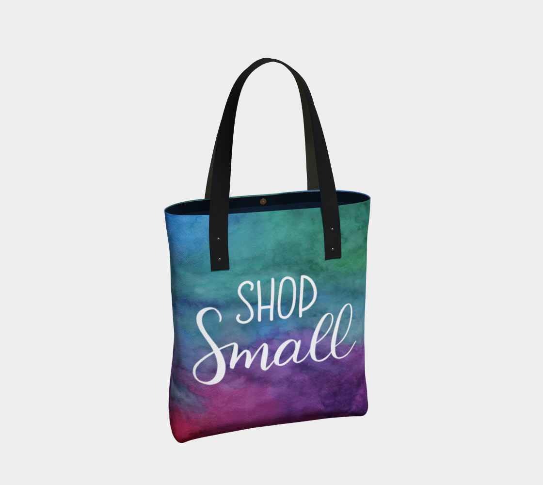 Shop Small - multicolour watercolour background with white lettering preview #2