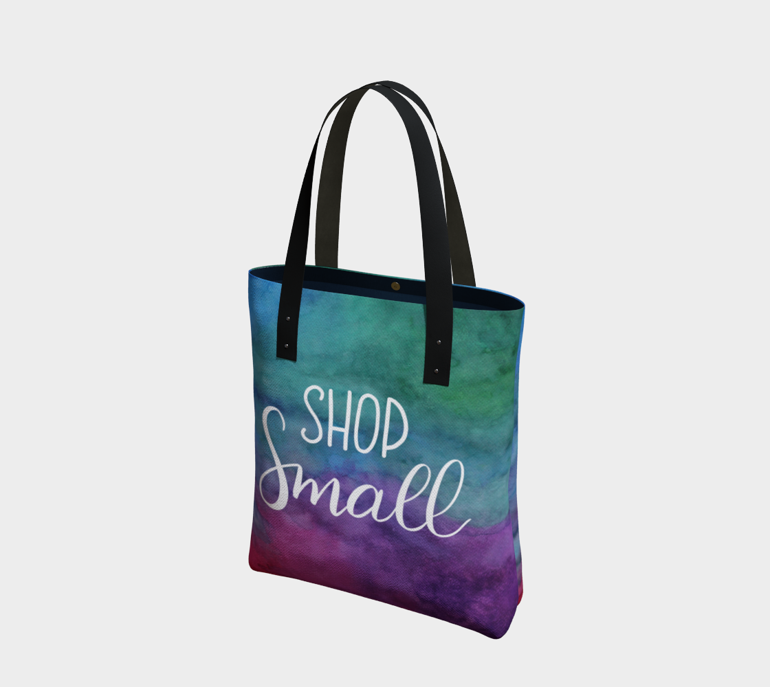Shop Small - multicolour watercolour background with white lettering preview #1