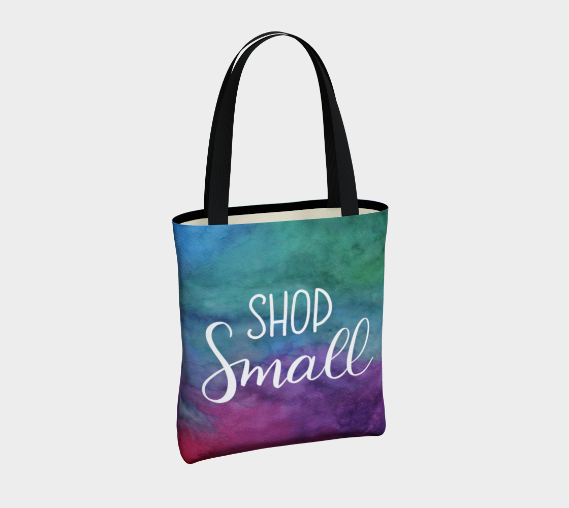 Shop Small - multicolour watercolour background with white lettering preview #4