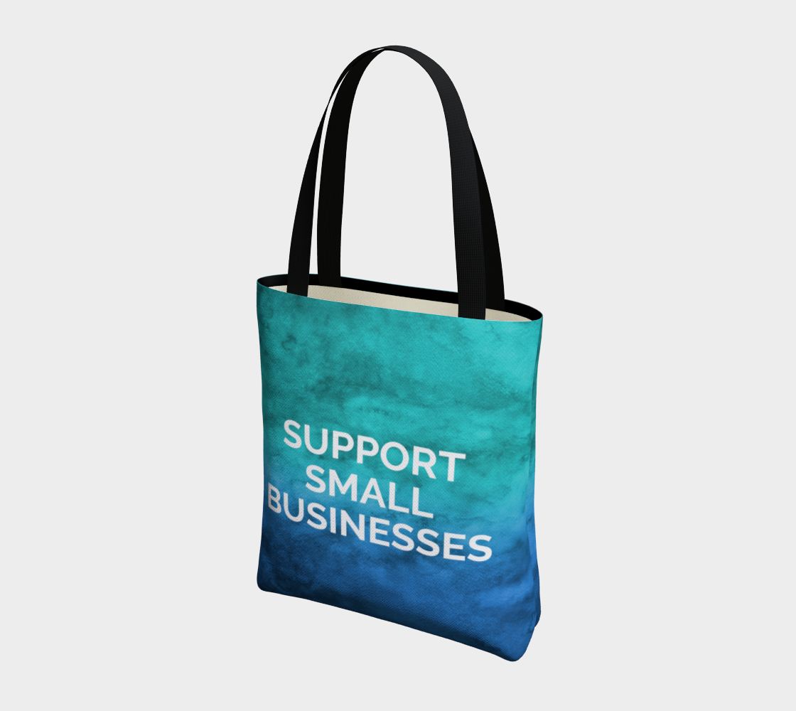 Support Small Businesses - blue/green watercolour background with white text preview #3