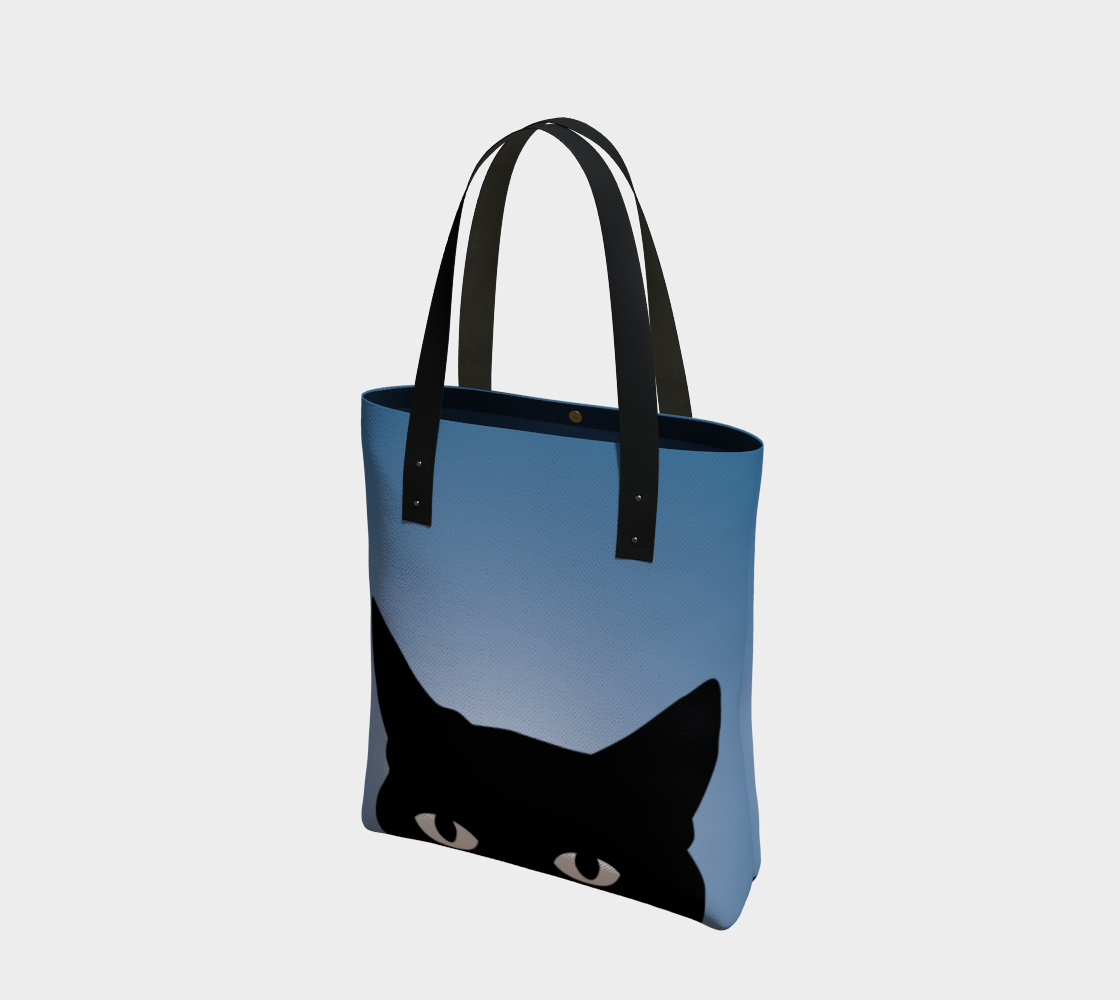 Aperçu de Black Cat on Blue - Tote Bag