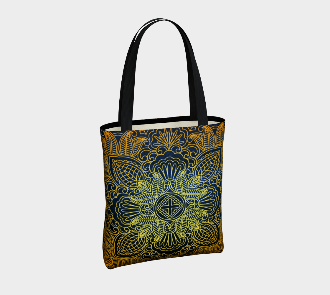 Golden mandala on royal blue preview #4