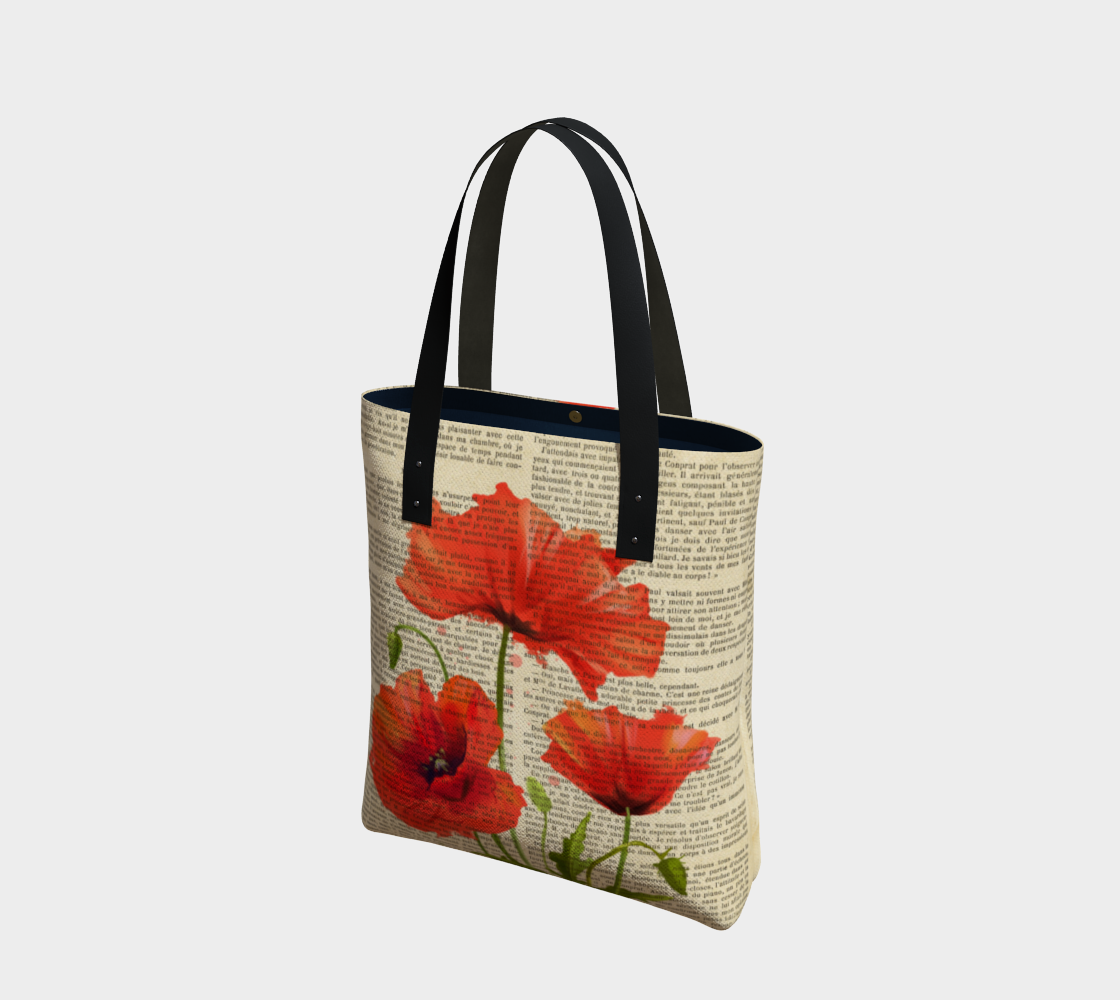 botanical print red poppies preview #1