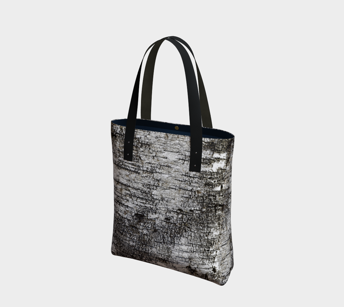 Aperçu de Nature Abstract Birch Bark Print Black Grey #1