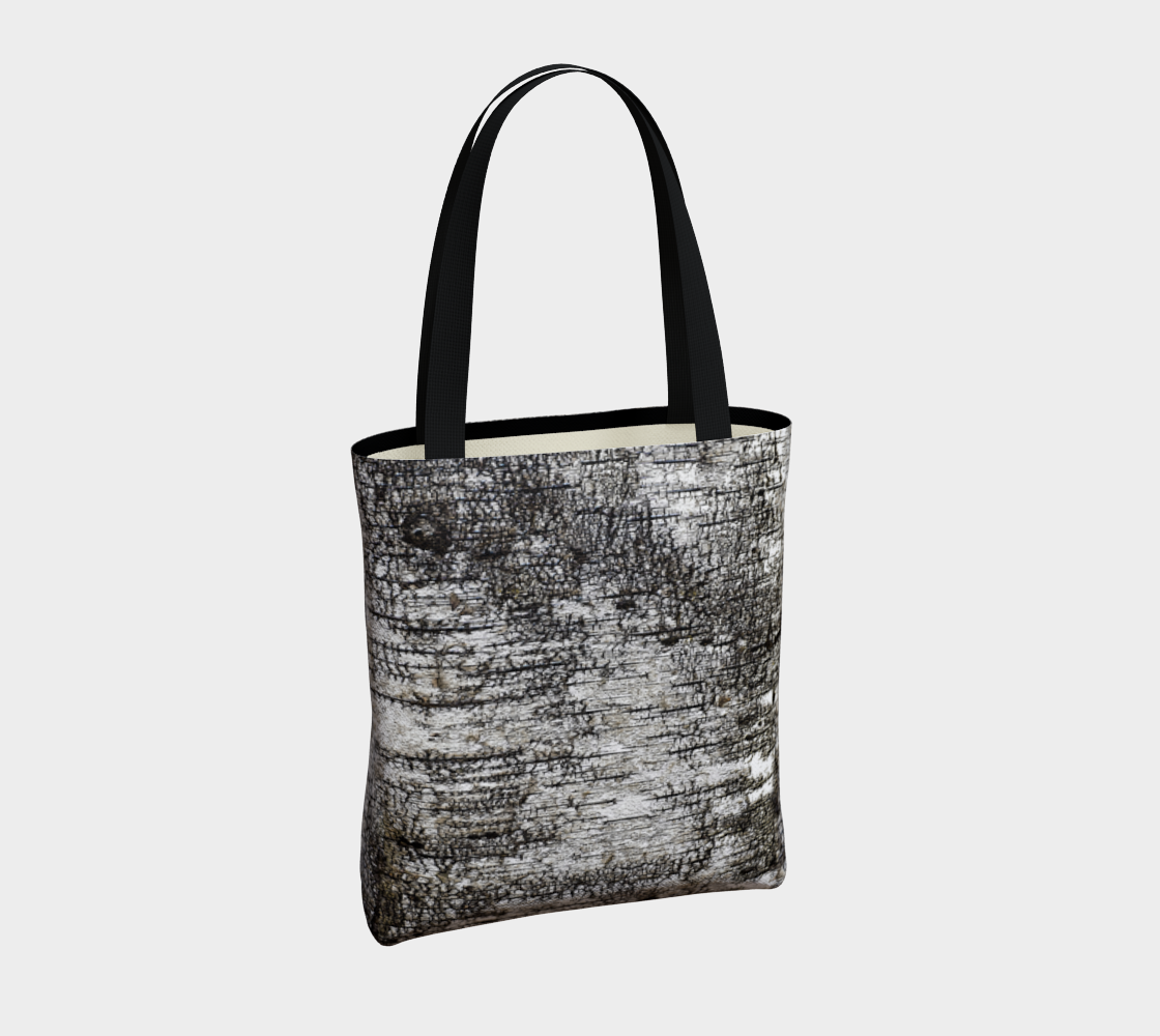 Nature Abstract Birch Bark Print Black Grey preview #4