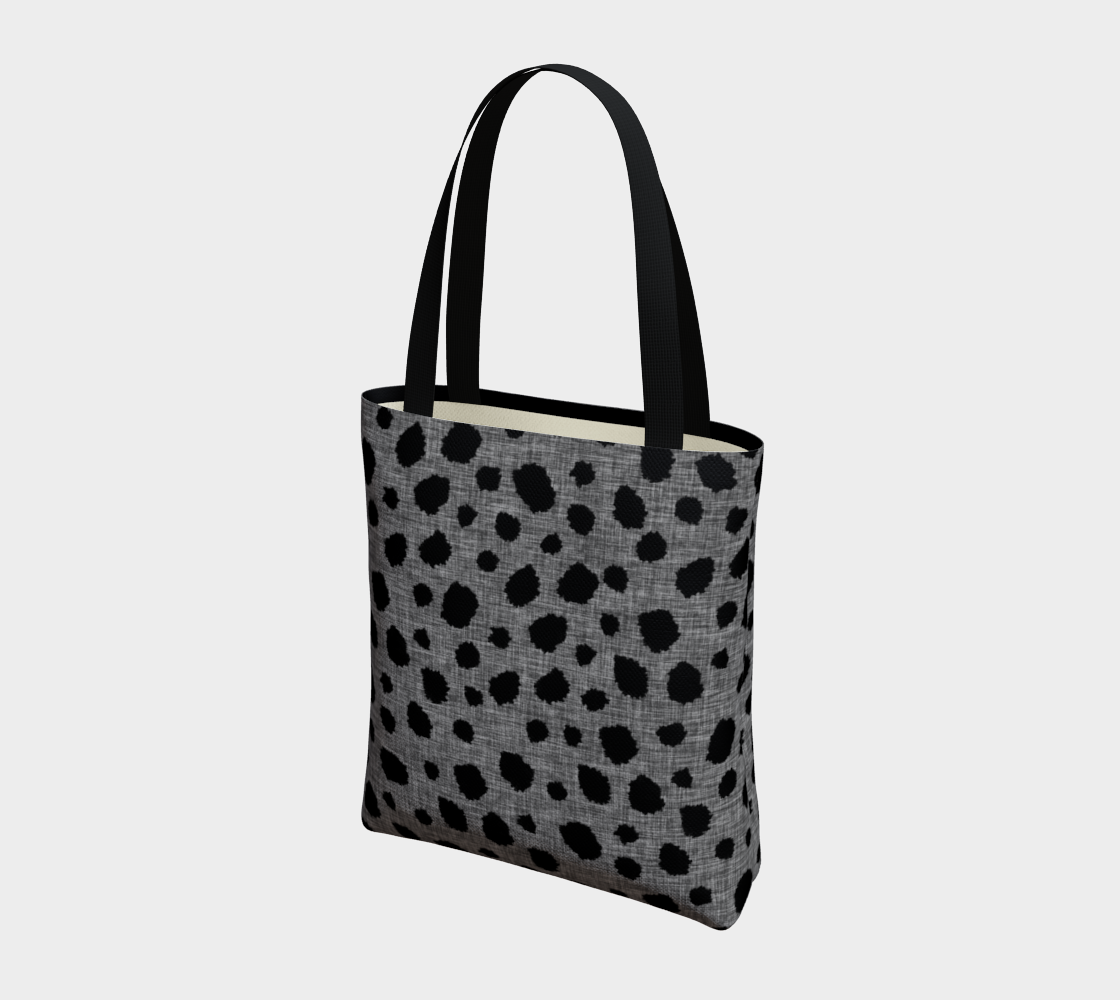 Simple Cheetah Spots Black Grey Crosshatch Weave Pattern preview #3