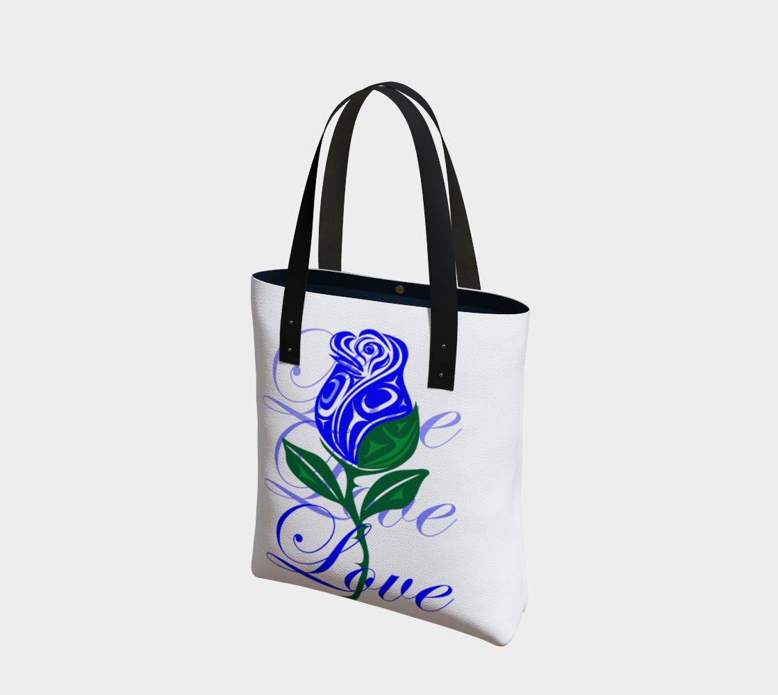 Blue Rose Tote Bag White Background preview