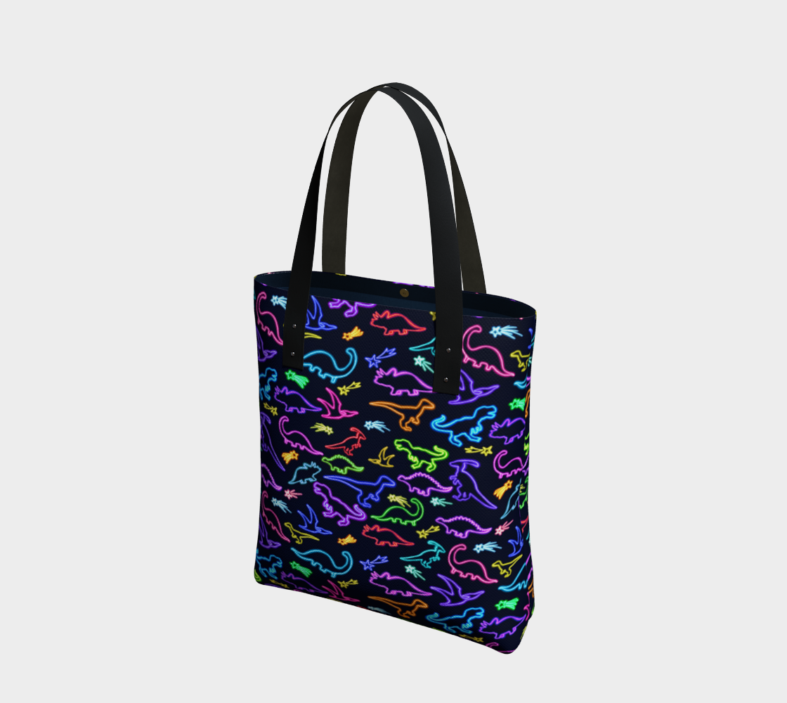 Neon Dinosaurs Tote Bag preview