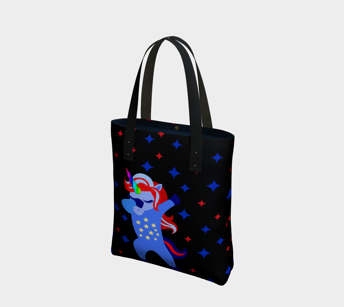 Aperçu de Dabbing American Unicorn Stars Tote Bag, AWSD