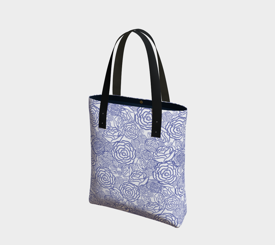 Flowery Tote Bag (LBlue) preview
