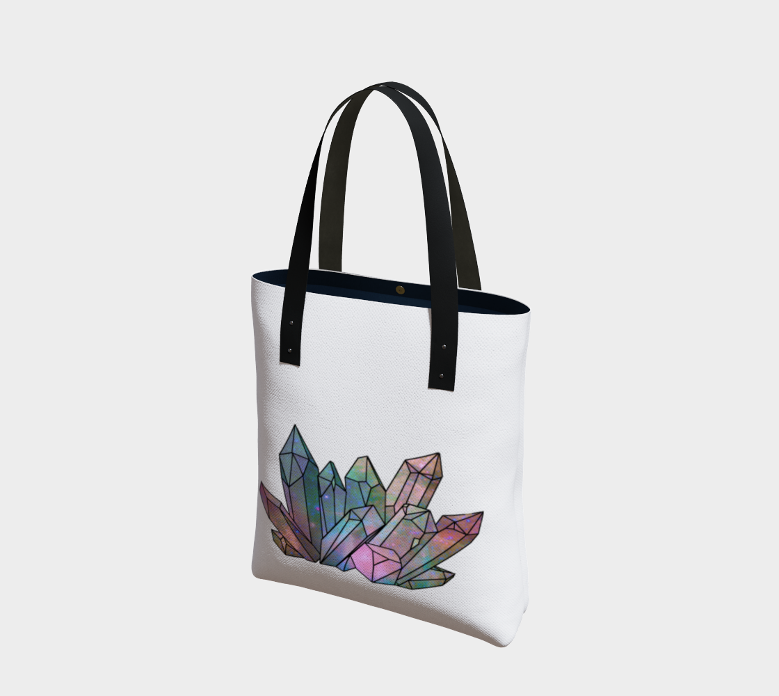 Cosmic Crystals Unicorn Rainbow Aura Natural Canvas Tote Bag AOW preview