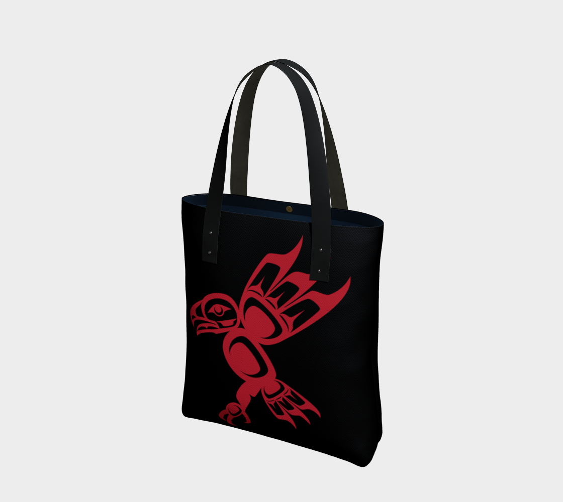 Aperçu de Red on Black Eagle Tote #1