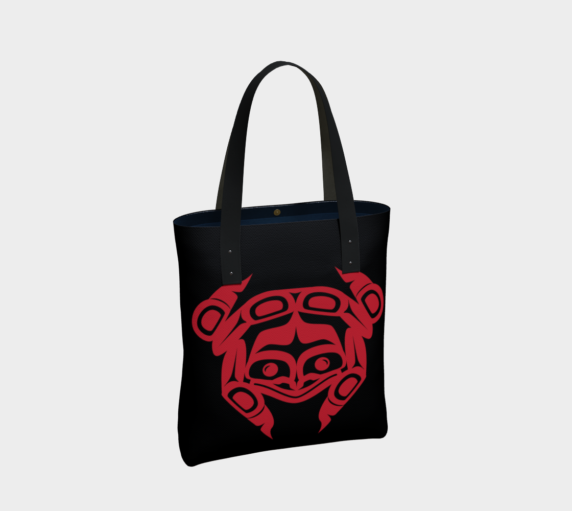 Aperçu de Red on Black Frog Tote #2