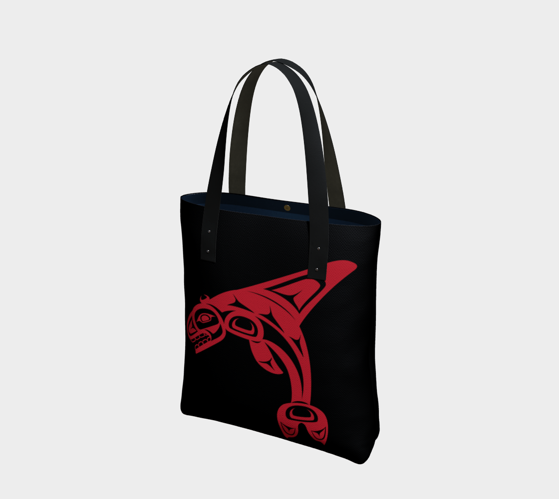 Red on Black Killerwhale Tote preview