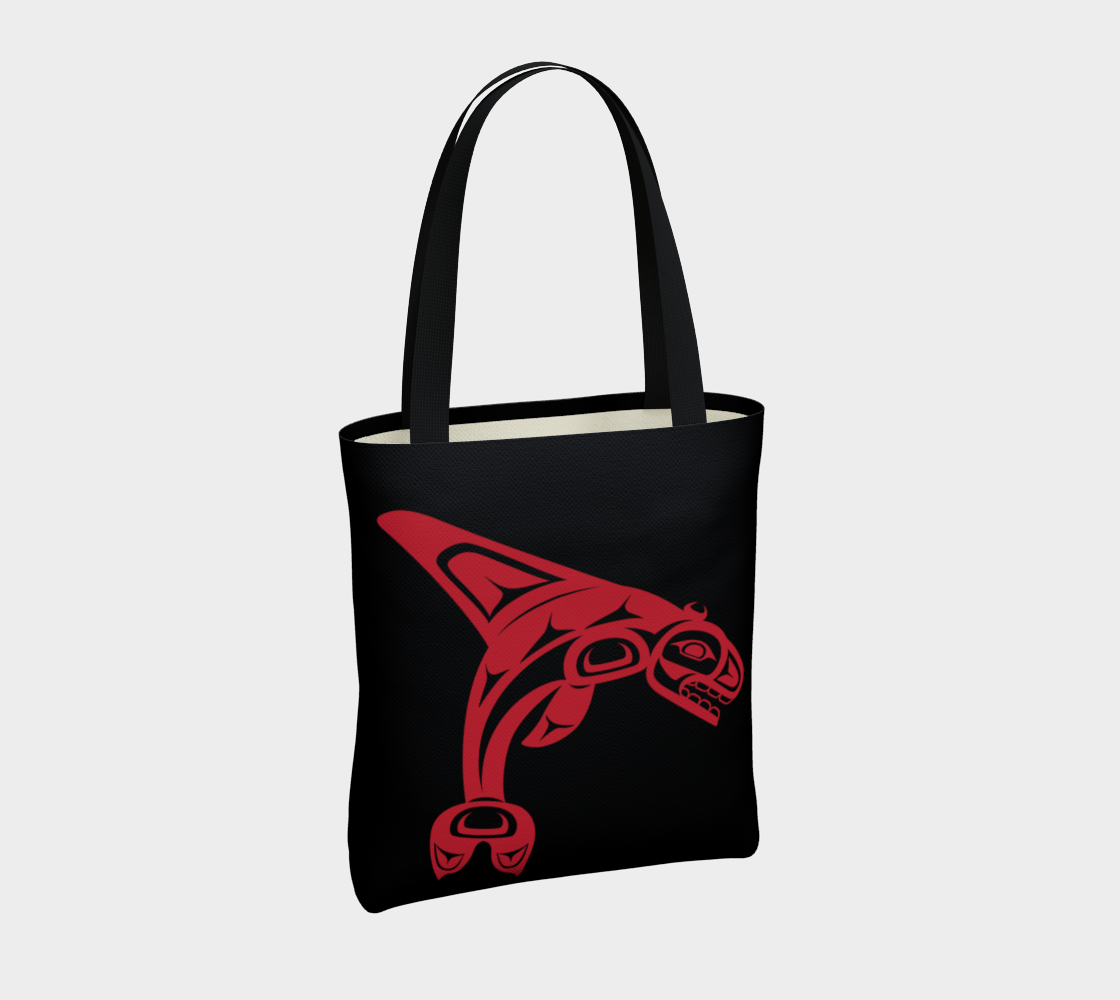 Red on Black Killerwhale Tote Miniature #5