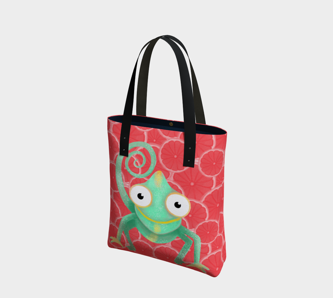 Mambo the Chameleon Tote Bag (red) 3D preview